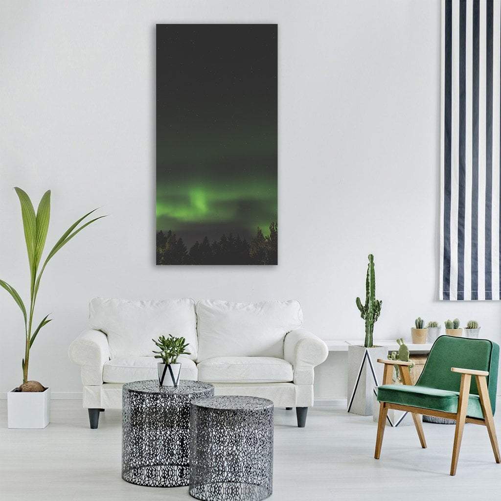 Aurora In Green Space Vertical Canvas Wall Art-1 Vertical-Gallery Wrap-12" x 24"-Tiaracle
