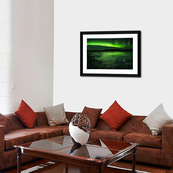 Aurora Northern Lights Canvas Wall Art-5 Horizontal-Gallery Wrap-22" x 12"-Tiaracle