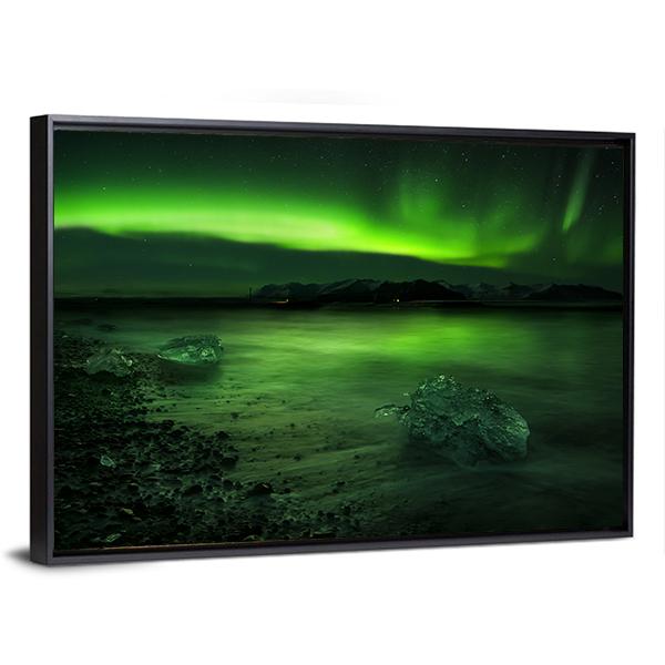 Aurora Northern Lights Canvas Wall Art-3 Horizontal-Gallery Wrap-25&quot; x 16&quot;-Tiaracle
