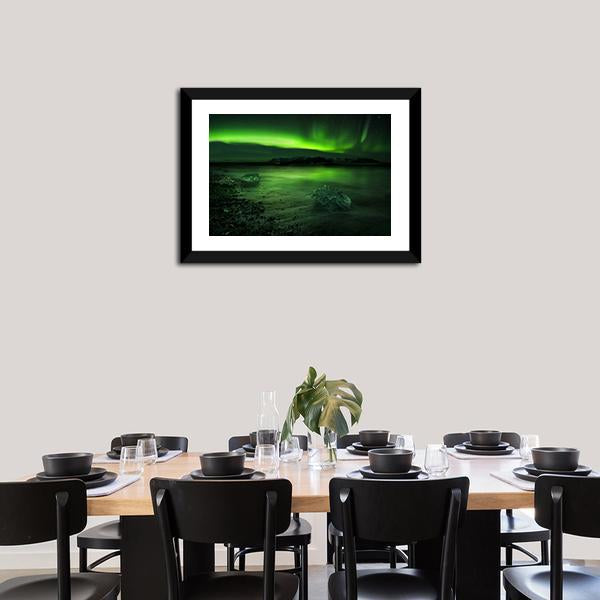 Aurora Northern Lights Canvas Wall Art-3 Horizontal-Gallery Wrap-25&quot; x 16&quot;-Tiaracle