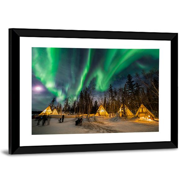 Aurora Village Panoramic Canvas Wall Art-1 Piece-36" x 12"-Tiaracle