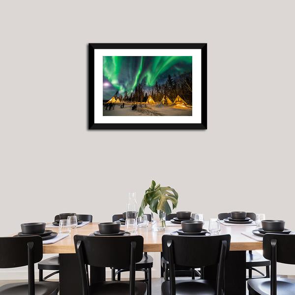 Aurora Village Panoramic Canvas Wall Art-1 Piece-36" x 12"-Tiaracle