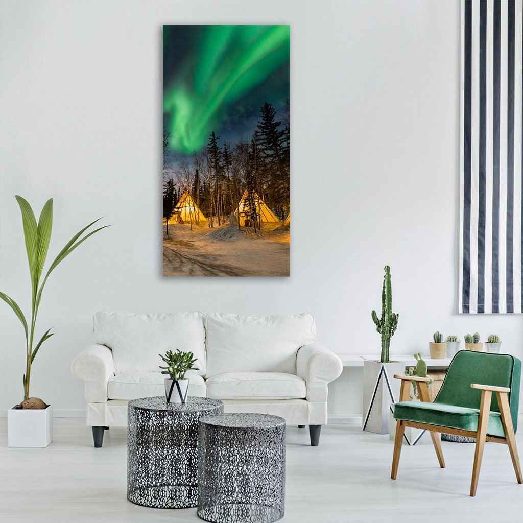 Aurora Village Vertical Canvas Wall Art-1 Vertical-Gallery Wrap-12" x 24"-Tiaracle