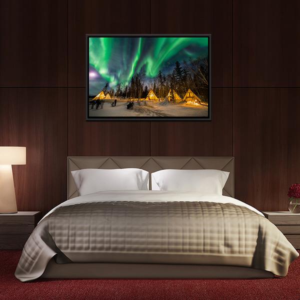 Aurora Village Vertical Canvas Wall Art-3 Vertical-Gallery Wrap-12" x 25"-Tiaracle