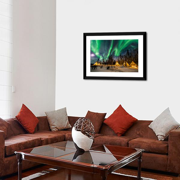 Aurora Village Vertical Canvas Wall Art-3 Vertical-Gallery Wrap-12" x 25"-Tiaracle