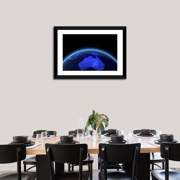 Australia & New Zealand From Space Canvas Wall Art-3 Horizontal-Gallery Wrap-25" x 16"-Tiaracle
