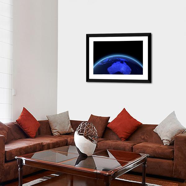 Australia &amp; New Zealand From Space Canvas Wall Art-3 Horizontal-Gallery Wrap-25" x 16"-Tiaracle