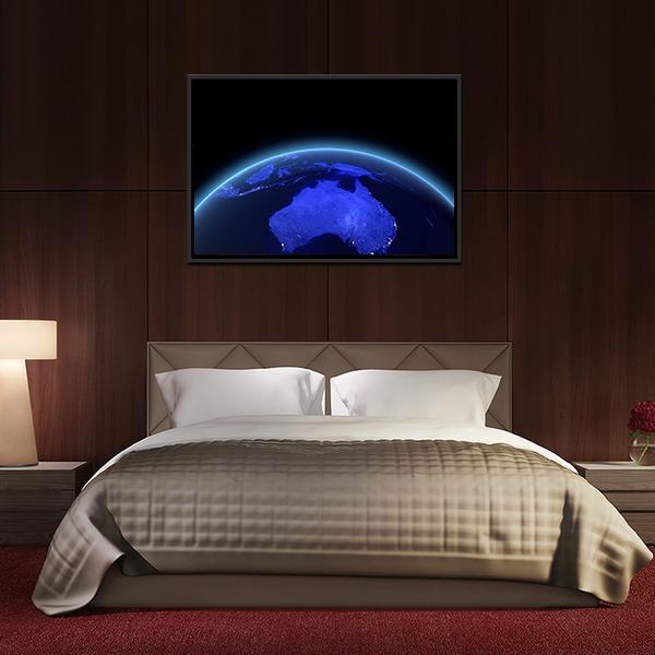 Australia &amp; New Zealand From Space Canvas Wall Art-5 Horizontal-Gallery Wrap-22" x 12"-Tiaracle