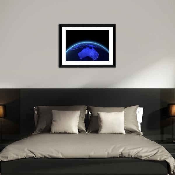 Australia &amp; New Zealand From Space Vertical Canvas Wall Art-3 Vertical-Gallery Wrap-12" x 25"-Tiaracle