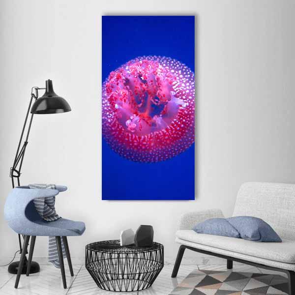 Australian Spotted Jellyfish Vertical Canvas Wall Art-1 Vertical-Gallery Wrap-12" x 24"-Tiaracle
