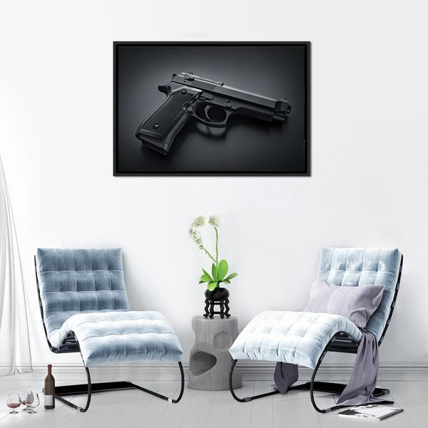 Automatic Gun Canvas Wall Art-5 Horizontal-Gallery Wrap-22" x 12"-Tiaracle