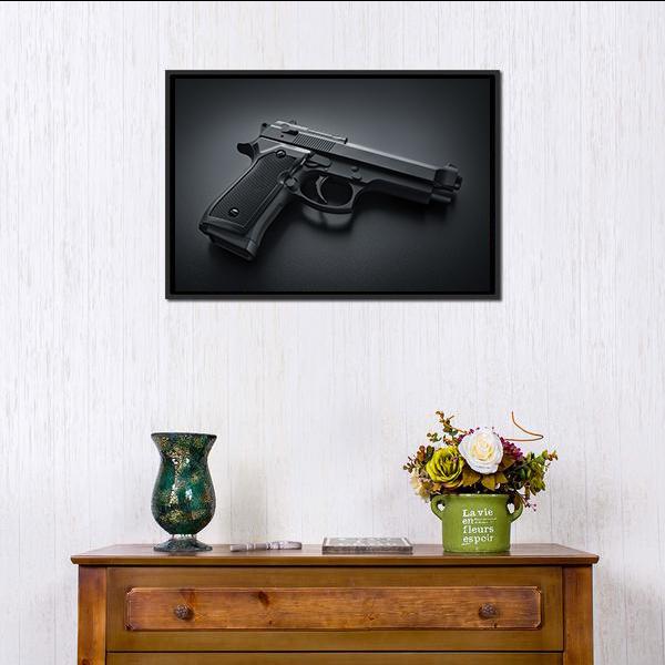 Automatic Gun Canvas Wall Art-5 Horizontal-Gallery Wrap-22" x 12"-Tiaracle
