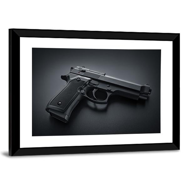 Automatic Gun Canvas Wall Art-5 Horizontal-Gallery Wrap-22" x 12"-Tiaracle
