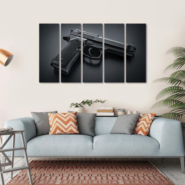 Automatic Gun Canvas Wall Art-5 Horizontal-Gallery Wrap-22" x 12"-Tiaracle