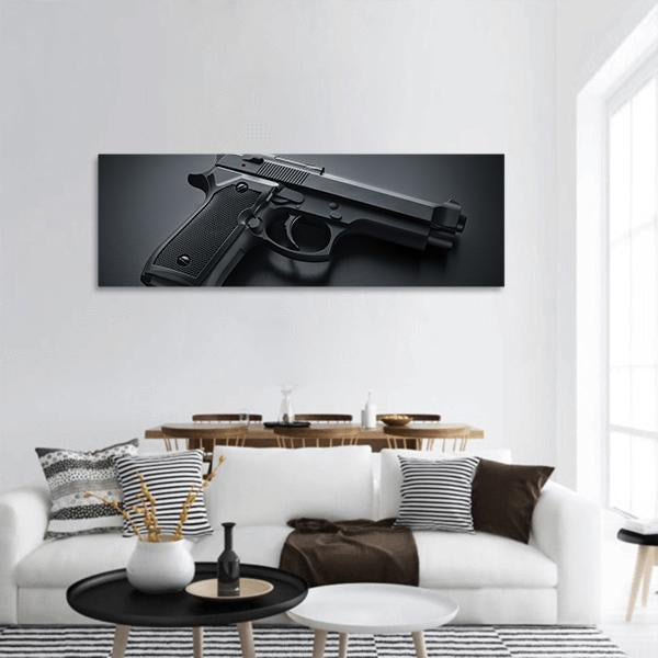 Automatic Gun Panoramic Canvas Wall Art-1 Piece-36" x 12"-Tiaracle