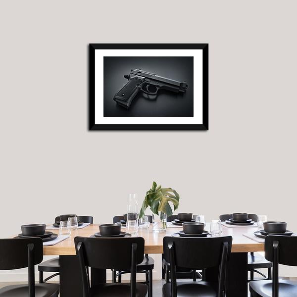 Automatic Gun Panoramic Canvas Wall Art-1 Piece-36" x 12"-Tiaracle