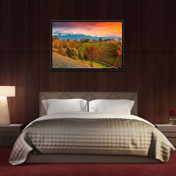 Autumn Alpine Landscape Romania Canvas Wall Art-3 Horizontal-Gallery Wrap-25" x 16"-Tiaracle