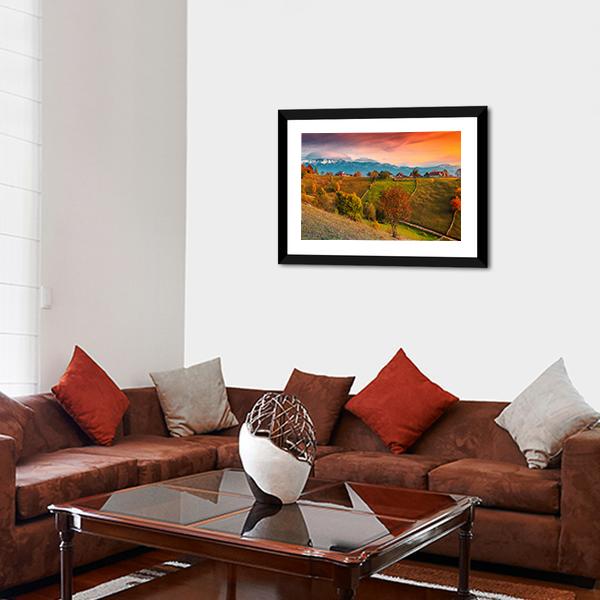 Autumn Alpine Landscape Romania Canvas Wall Art-3 Horizontal-Gallery Wrap-25" x 16"-Tiaracle