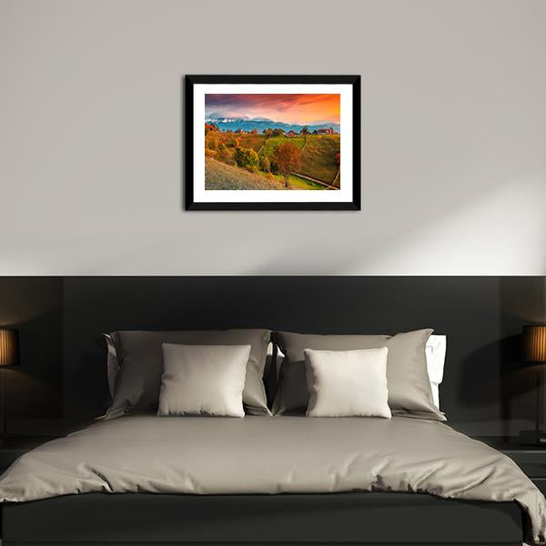 Autumn Alpine Landscape Romania Canvas Wall Art-3 Horizontal-Gallery Wrap-25" x 16"-Tiaracle
