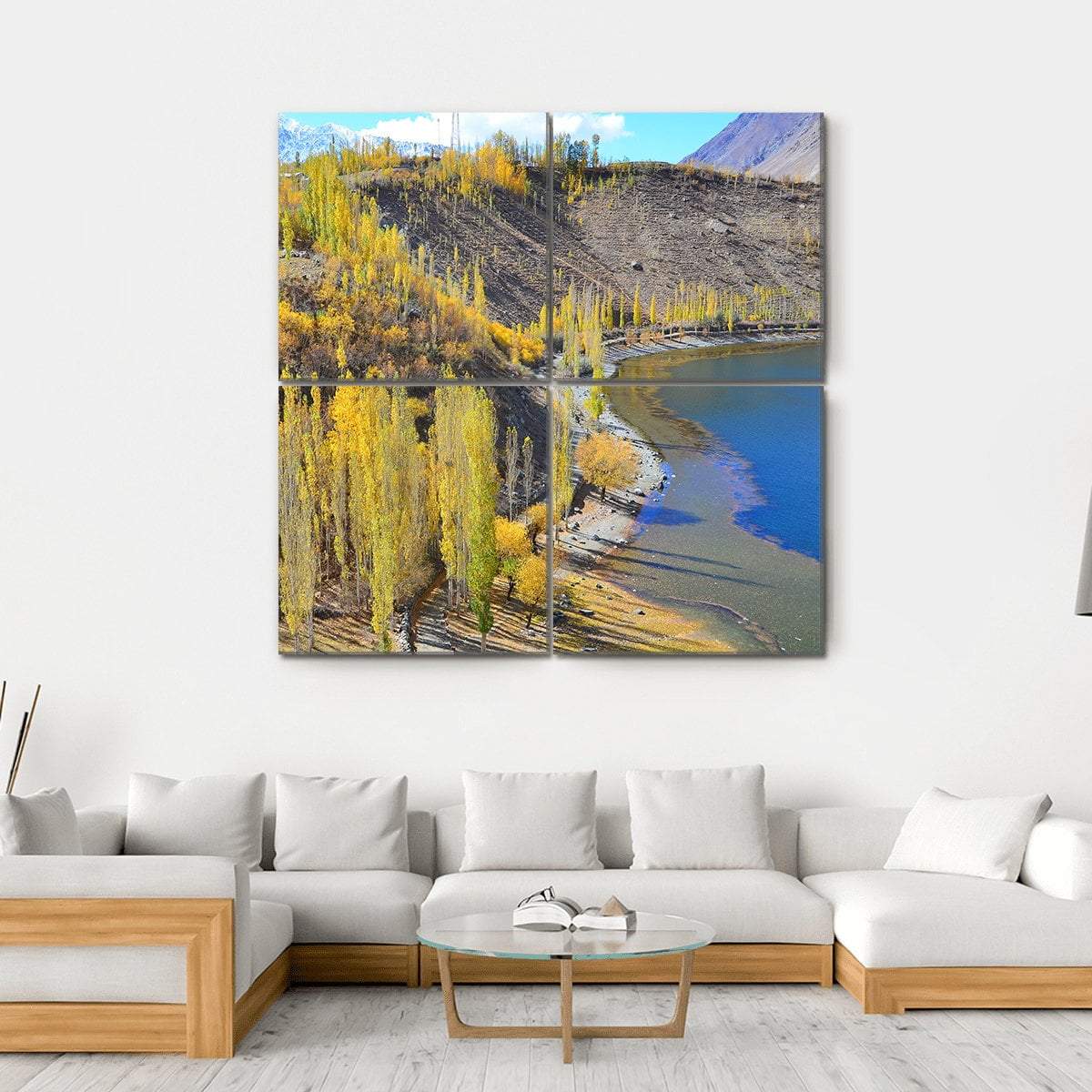 Phander Lake In Autumn Canvas Wall Art-4 Square-Gallery Wrap-17" x 17"-Tiaracle