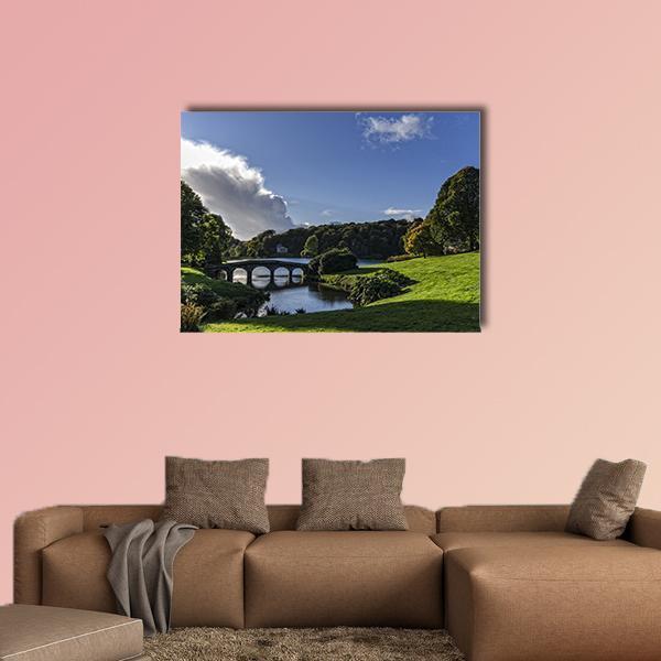 Stourhead Gardens In Wiltshire Canvas Wall Art-1 Piece-Gallery Wrap-48" x 32"-Tiaracle