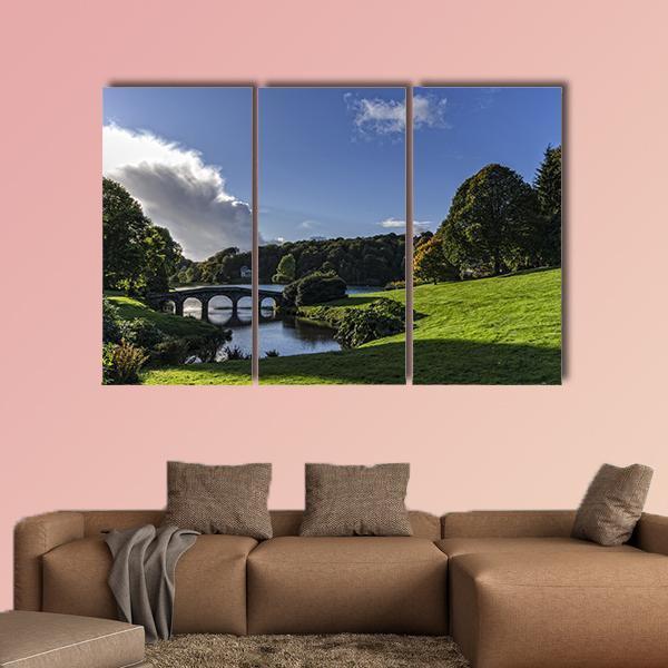 Stourhead Gardens In Wiltshire Canvas Wall Art-3 Horizontal-Gallery Wrap-37" x 24"-Tiaracle