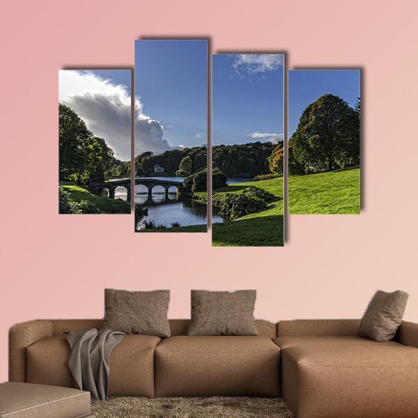 Stourhead Gardens In Wiltshire Canvas Wall Art-4 Pop-Gallery Wrap-50" x 32"-Tiaracle