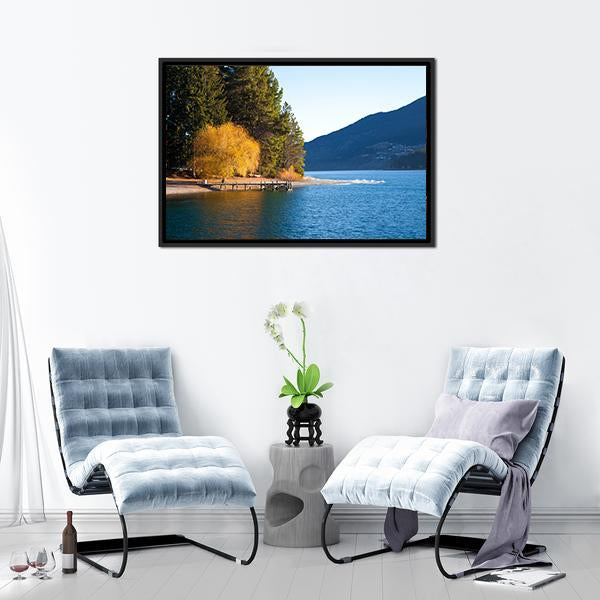 Autumn At Wakatipu Lake Canvas Wall Art-3 Horizontal-Gallery Wrap-25" x 16"-Tiaracle