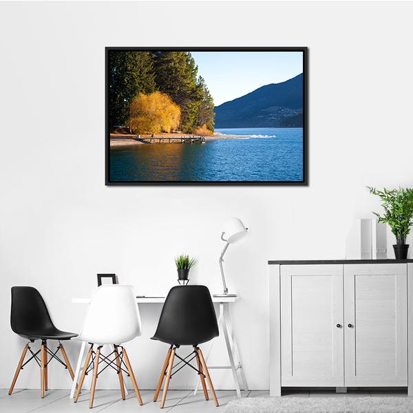 Autumn At Wakatipu Lake Canvas Wall Art-3 Horizontal-Gallery Wrap-25" x 16"-Tiaracle
