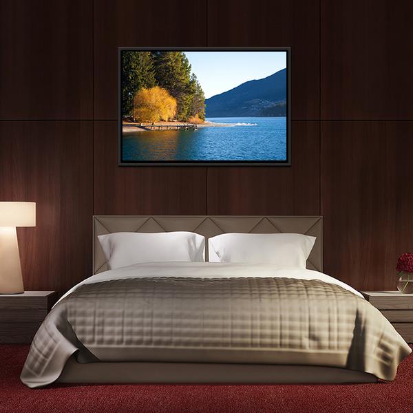 Autumn At Wakatipu Lake Canvas Wall Art-3 Horizontal-Gallery Wrap-25" x 16"-Tiaracle