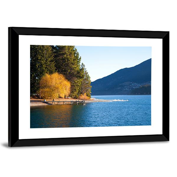 Autumn At Wakatipu Lake Canvas Wall Art-3 Horizontal-Gallery Wrap-25" x 16"-Tiaracle