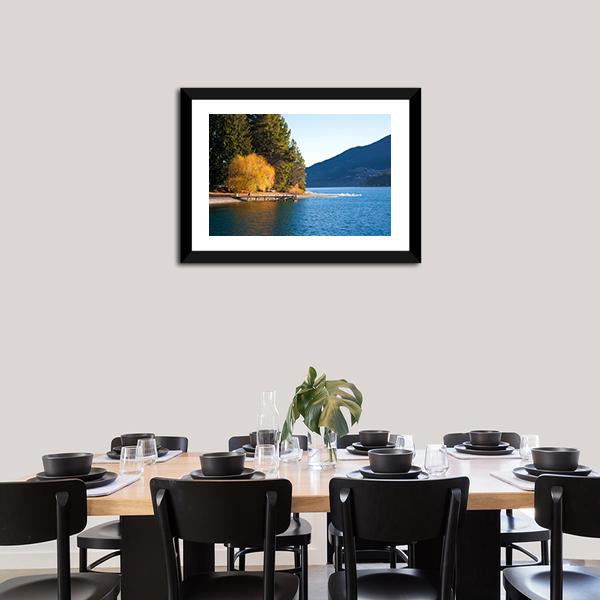 Autumn At Wakatipu Lake Canvas Wall Art-3 Horizontal-Gallery Wrap-25" x 16"-Tiaracle