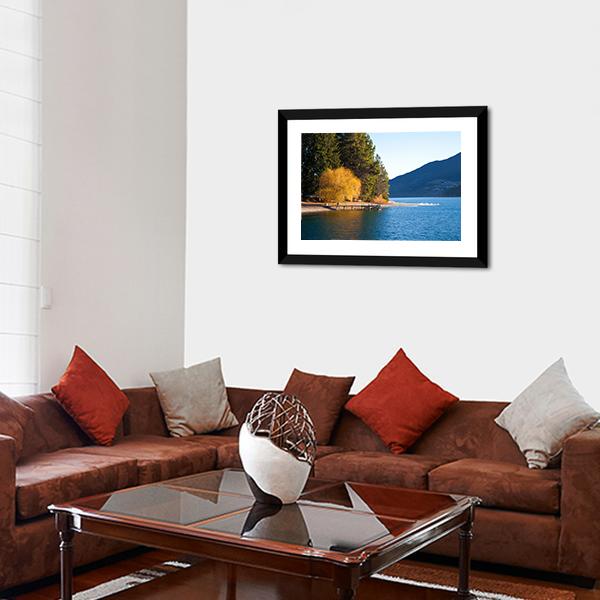 Autumn At Wakatipu Lake Canvas Wall Art-3 Horizontal-Gallery Wrap-25" x 16"-Tiaracle