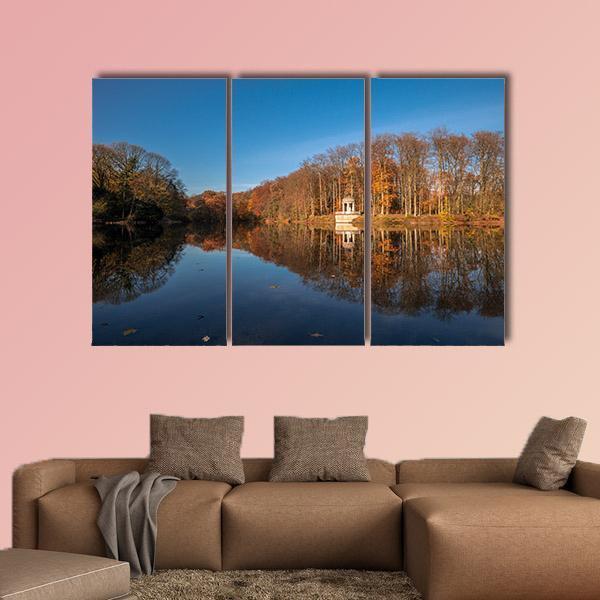 Deuss Temple In Autumn Canvas Wall Art-3 Horizontal-Gallery Wrap-25" x 16"-Tiaracle