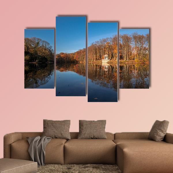 Deuss Temple In Autumn Canvas Wall Art-4 Pop-Gallery Wrap-50" x 32"-Tiaracle
