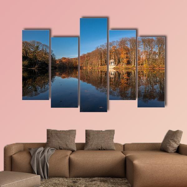 Deuss Temple In Autumn Canvas Wall Art-5 Pop-Gallery Wrap-47" x 32"-Tiaracle