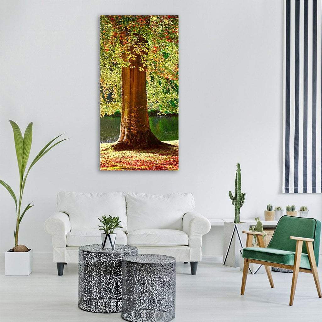 Autumn Fall Rust Leaves Season Vertical Canvas Wall Art-1 Vertical-Gallery Wrap-12" x 24"-Tiaracle