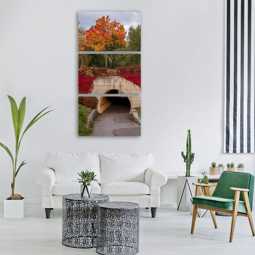 Autumn Fall Season Vertical Canvas Wall Art-3 Vertical-Gallery Wrap-12" x 25"-Tiaracle