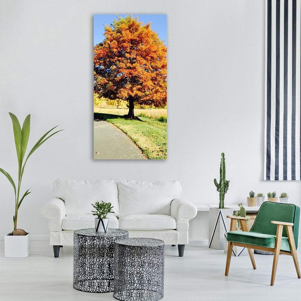 Autumn Foliage Vertical Canvas Wall Art-1 Vertical-Gallery Wrap-12" x 24"-Tiaracle