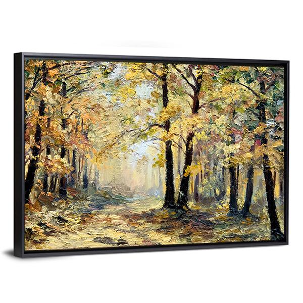 Autumn Forest Abstract Canvas Wall Art-3 Horizontal-Gallery Wrap-25&quot; x 16&quot;-Tiaracle