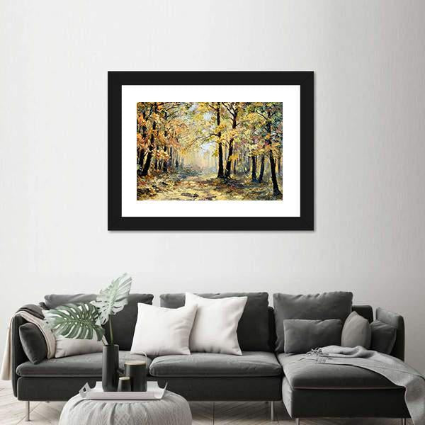 Autumn Forest Abstract Canvas Wall Art-3 Horizontal-Gallery Wrap-25&quot; x 16&quot;-Tiaracle