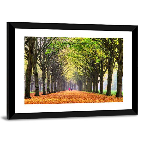 Autumn Forest In Amsterdam Canvas Wall Art-3 Horizontal-Gallery Wrap-25" x 16"-Tiaracle