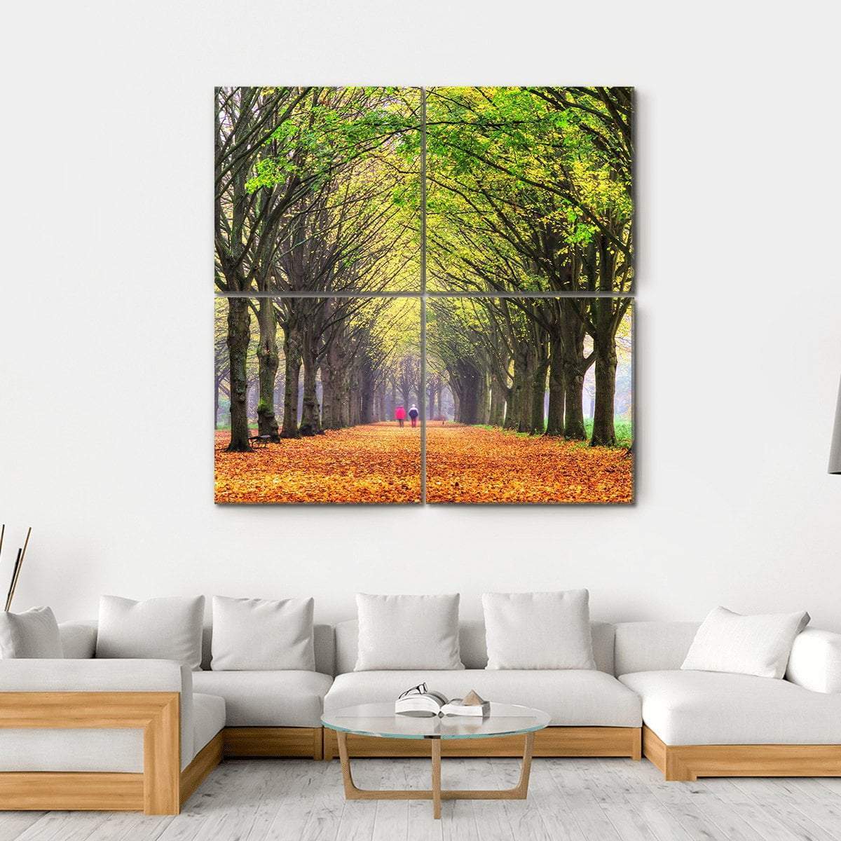 Autumn Forest In Amsterdam Canvas Wall Art-4 Square-Gallery Wrap-17" x 17"-Tiaracle