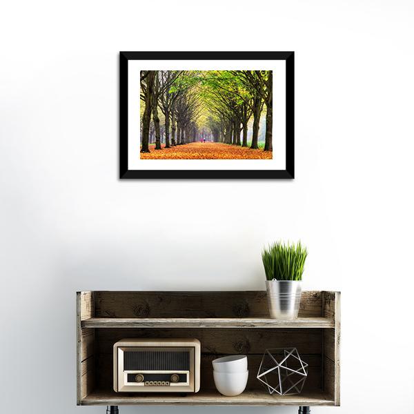 Autumn Forest In Amsterdam Canvas Wall Art-1 Piece-Framed Print-20" x 16"-Tiaracle