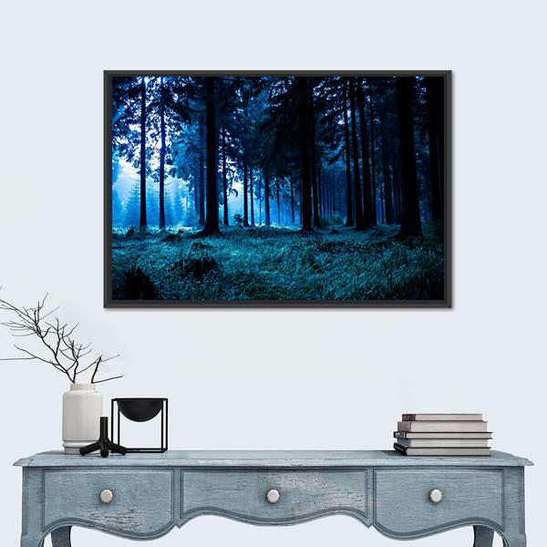 Autumn Forest In Thuringia Canvas Wall Art-1 Piece-Floating Frame-24&quot; x 16&quot;-Tiaracle
