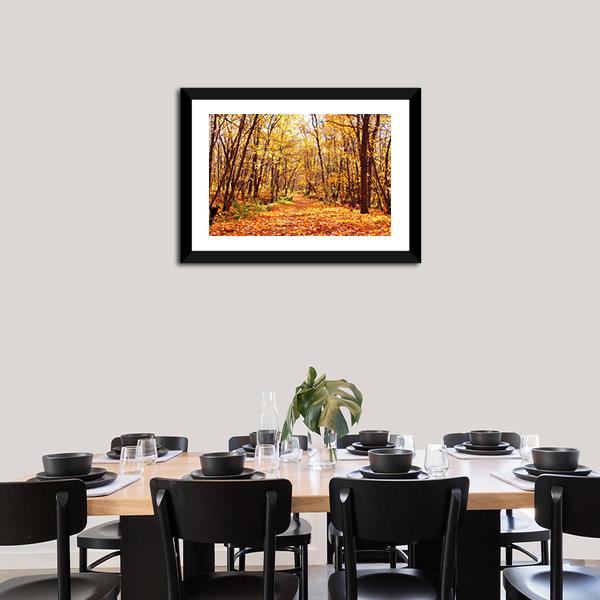 Autumn Forest Landscape Canvas Wall Art-3 Horizontal-Gallery Wrap-25" x 16"-Tiaracle