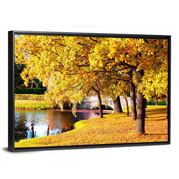 Autumn Forest Park Russia Canvas Wall Art-3 Horizontal-Gallery Wrap-25" x 16"-Tiaracle