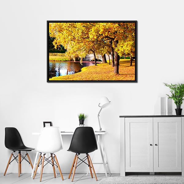 Autumn Forest Park Russia Canvas Wall Art-3 Horizontal-Gallery Wrap-25" x 16"-Tiaracle