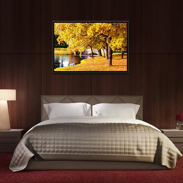 Autumn Forest Park Russia Canvas Wall Art-3 Horizontal-Gallery Wrap-25" x 16"-Tiaracle