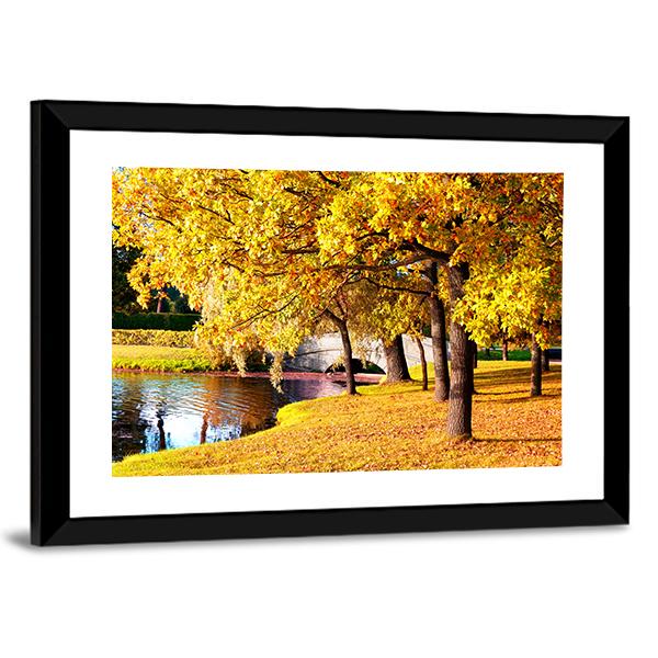 Autumn Forest Park Russia Canvas Wall Art-3 Horizontal-Gallery Wrap-25" x 16"-Tiaracle